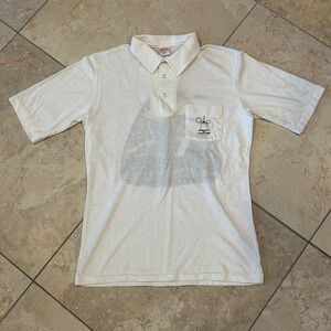 Vintage Hartwell Intelsat VI F-3 Launch Team Polo Men M White Shirt Aircraft USA